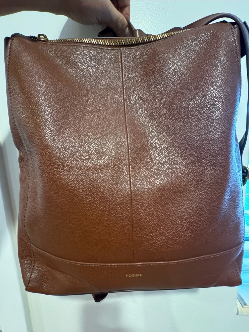 ✨ Fossil Parker Convertible Brown Leather Backpack / Shoulder Bag 🎒❤️